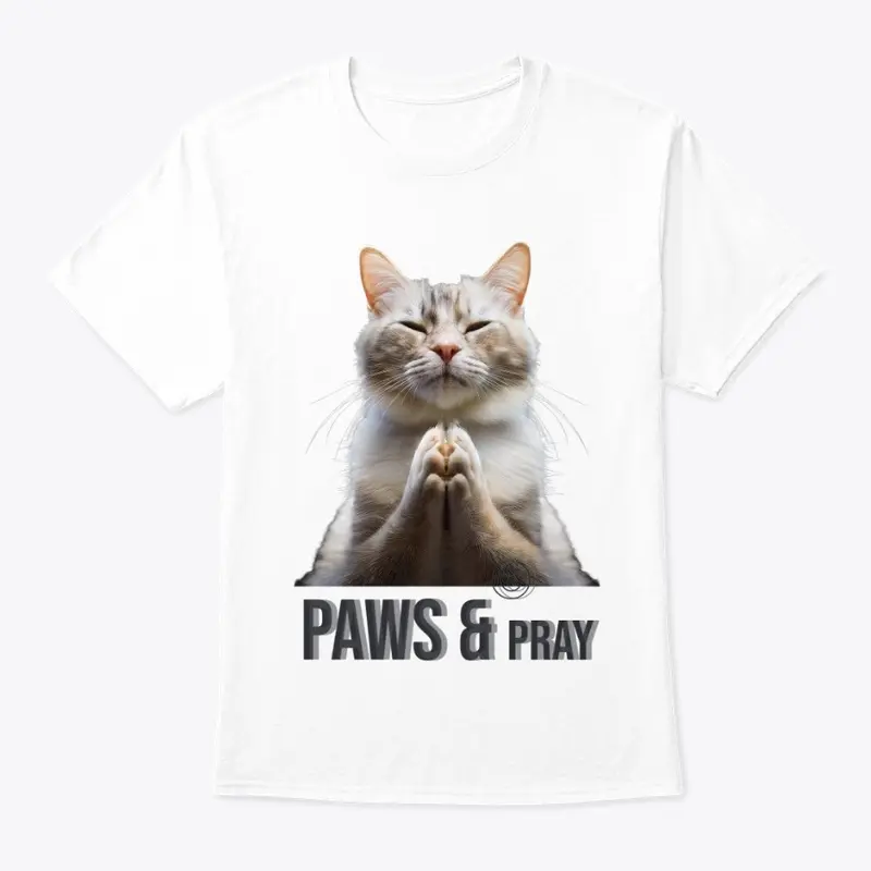 Paws & Pray Cat T-Shirt.