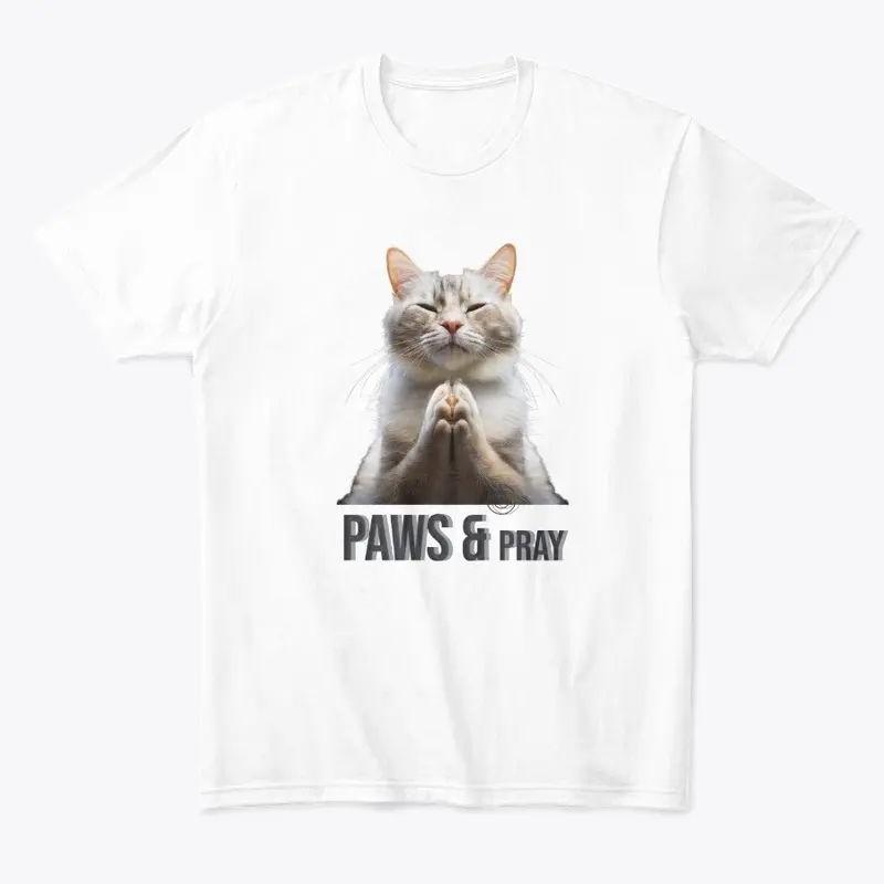 Paws & Pray Cat T-Shirt.