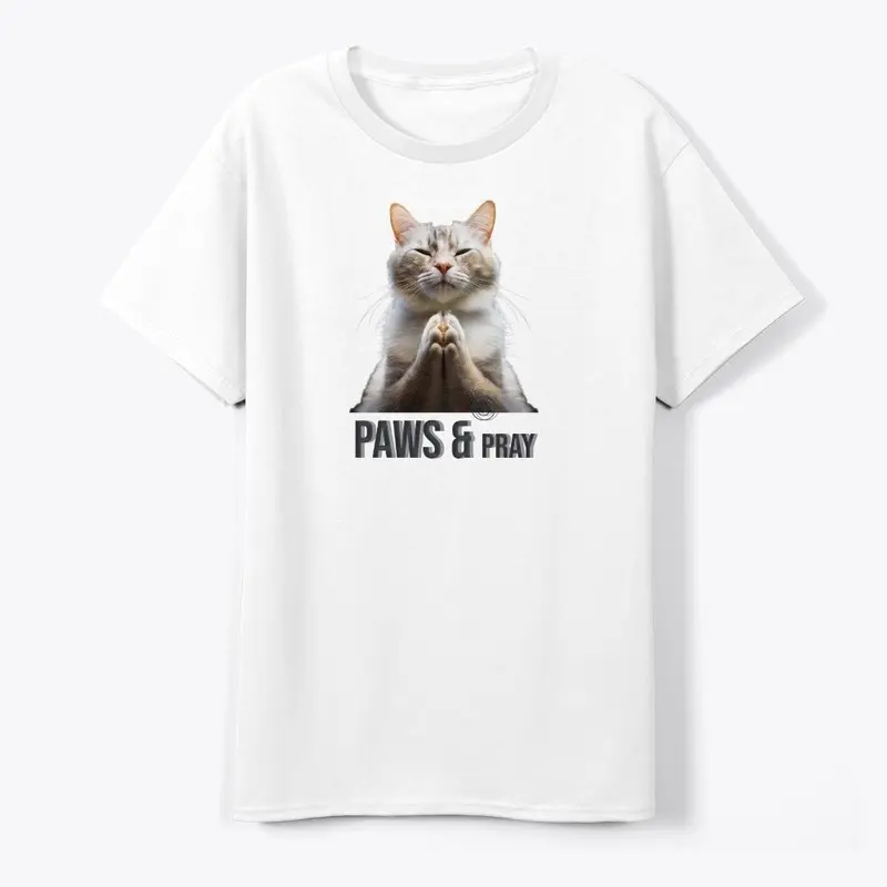 Paws & Pray Cat T-Shirt.